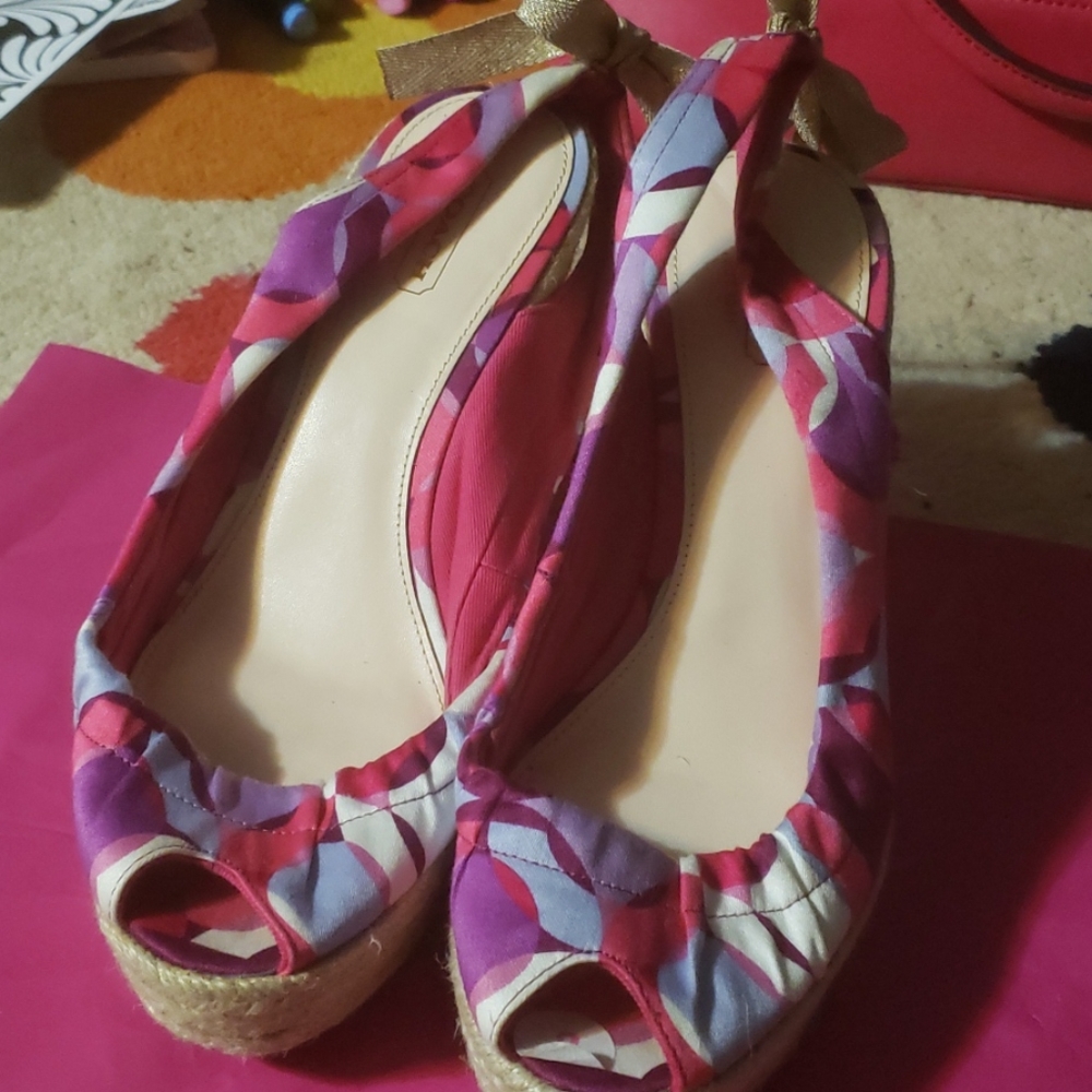 Coach multicolor wedges